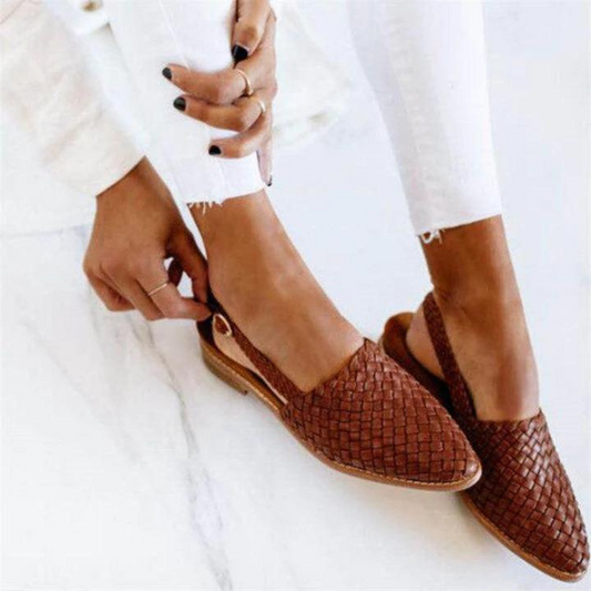 Woven Slip-On Flat Mules for Women