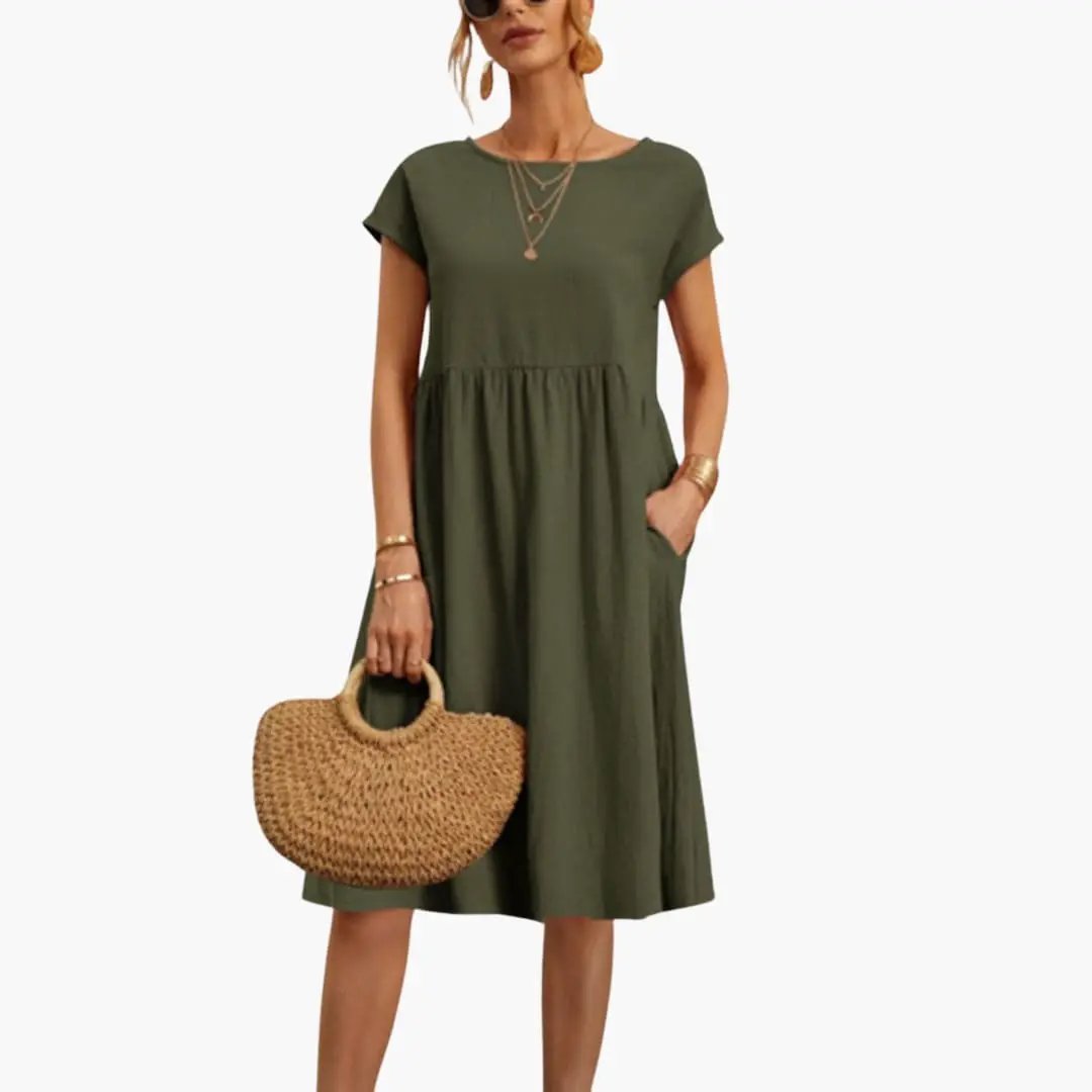 Women’s Casual Short Sleeve Midi Dress