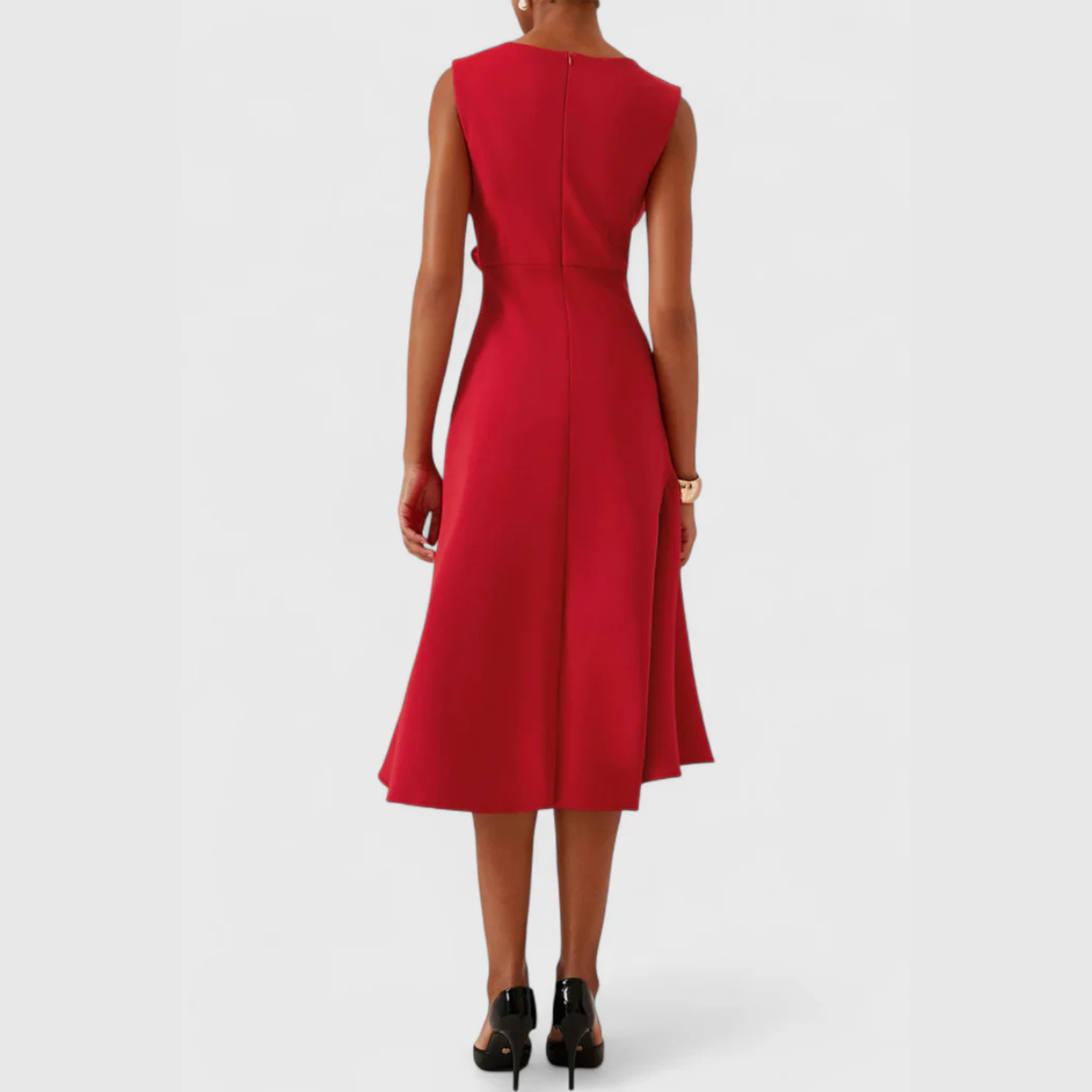 Women's Elegant Sleeveless Midi Cocktail Dress