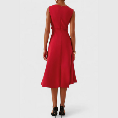 Women's Elegant Sleeveless Midi Cocktail Dress