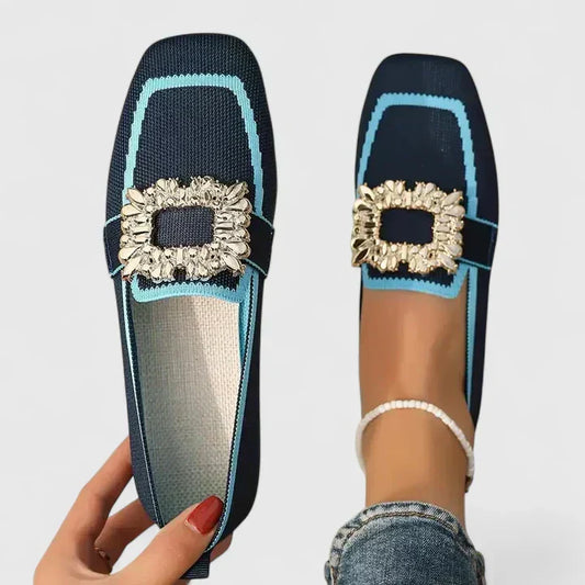 Square Toe Loafers Slip-On Flats for Women