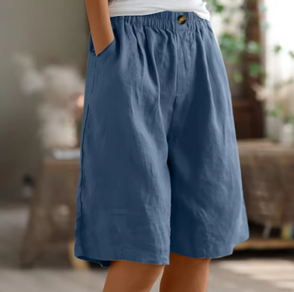 Relaxed High-Waisted Casual Bermuda Shorts for Women