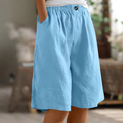 Relaxed High-Waisted Casual Bermuda Shorts for Women