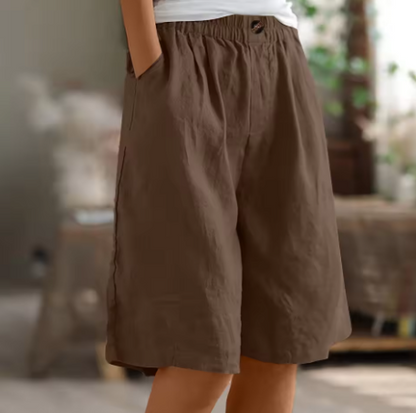 Relaxed High-Waisted Casual Bermuda Shorts for Women