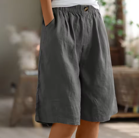 Relaxed High-Waisted Casual Bermuda Shorts for Women