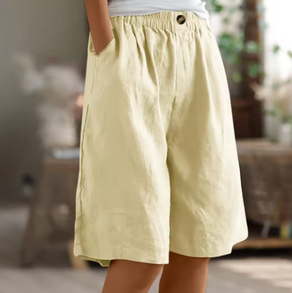 Relaxed High-Waisted Casual Bermuda Shorts for Women