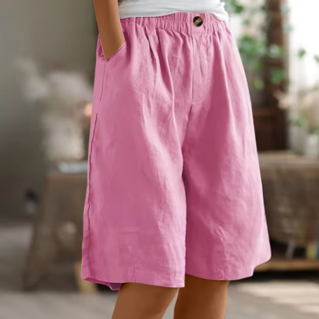 Relaxed High-Waisted Casual Bermuda Shorts for Women
