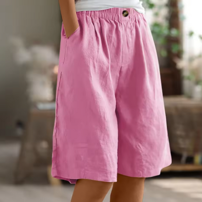 Relaxed High-Waisted Casual Bermuda Shorts for Women