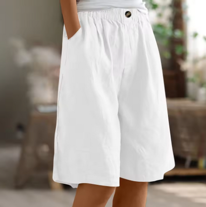 Relaxed High-Waisted Casual Bermuda Shorts for Women