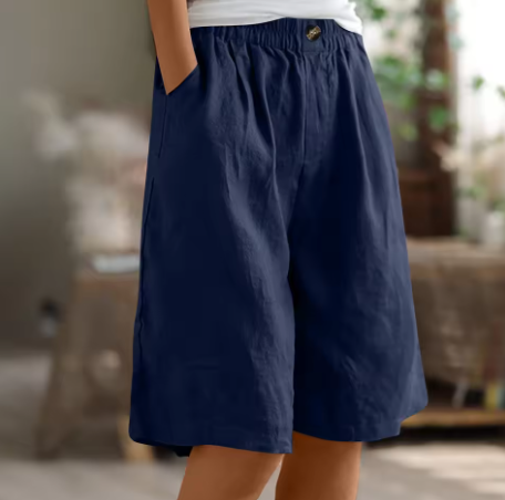 Relaxed High-Waisted Casual Bermuda Shorts for Women