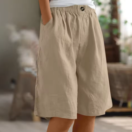 Relaxed High-Waisted Casual Bermuda Shorts for Women