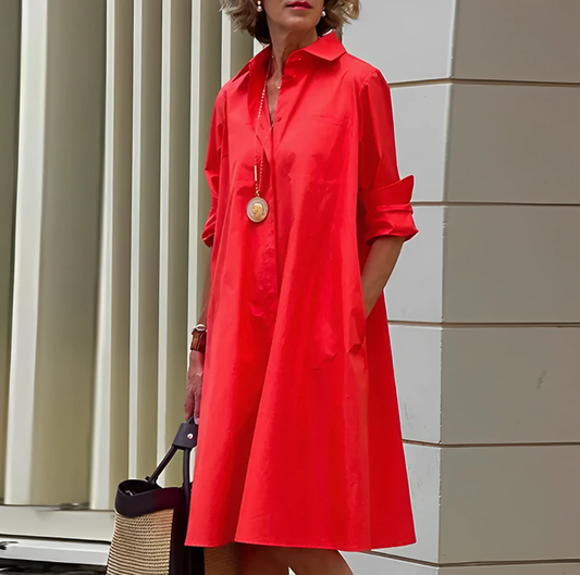 Flowy Button Shirt Dress for Women, Day to Night