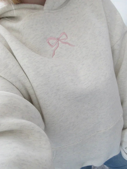 Stylish Hoodie with Elegant Bow Detail