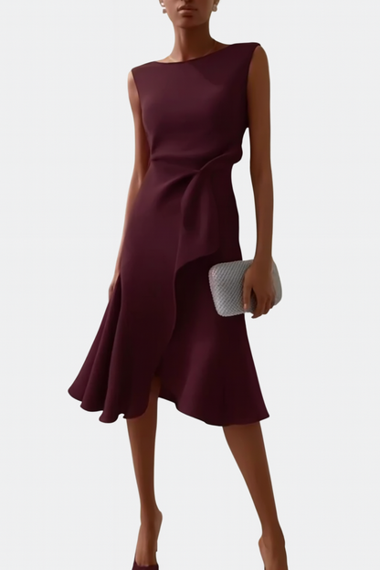 Women's Elegant Sleeveless Midi Cocktail Dress